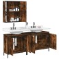 vidaXL Set de muebles baño 3 pzas madera contrachapada roble ahumado