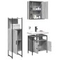 vidaXL Set de muebles de baño 3 pzas madera contrachapada gris sonoma