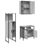 vidaXL Set de muebles de baño 3 pzas madera contrachapada gris sonoma