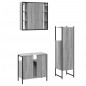 vidaXL Set de muebles de baño 3 pzas madera contrachapada gris sonoma
