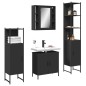 vidaXL Juego de muebles de baño 4 piezas madera de ingeniería negro vidaXL Juego de muebles de baño 4 piezas madera de ingeniería negro