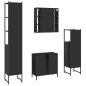 vidaXL Juego de muebles de baño 4 piezas madera de ingeniería negro vidaXL Juego de muebles de baño 4 piezas madera de ingeniería negro