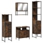 vidaXL Set de muebles baño 4 pzas madera contrachapada roble ahumado vidaXL Set de muebles baño 4 pzas madera contrachapada roble ahumado