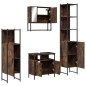 vidaXL Set de muebles baño 4 pzas madera contrachapada roble ahumado vidaXL Set de muebles baño 4 pzas madera contrachapada roble ahumado