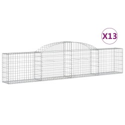 vidaXL Cestas de gaviones 13 uds forma de arco hierro 300x30x60/80 cm