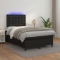 vidaXL Cama box spring con colchón LED cuero sintético negro 120x190cm vidaXL Cama box spring con colchón LED cuero sintético negro 120x190cm