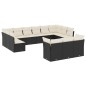vidaXL Set de sofás de jardín y cojines 13 pzas ratán sintético negro vidaXL Set de sofás de jardín y cojines 13 pzas ratán sintético negro