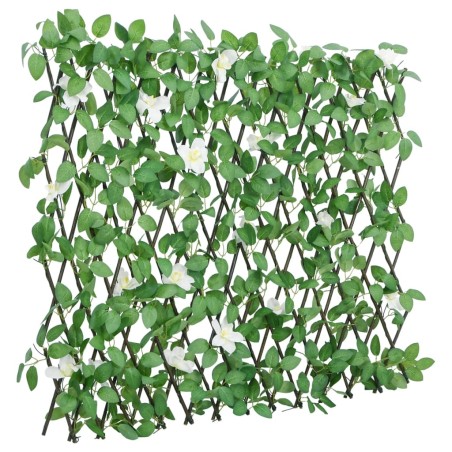 vidaXL Enrejado valla expansible de hiedra artificial verde 186x30 cm