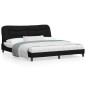 vidaXL Estructura de cama con luz LED tela negro 180x200 cm vidaXL Estructura de cama con luz LED tela negro 180x200 cm
