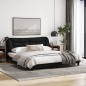 vidaXL Estructura de cama con luz LED tela negro 180x200 cm vidaXL Estructura de cama con luz LED tela negro 180x200 cm
