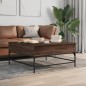 vidaXL Mesa de centro madera ingeniería metal roble marrón 95x95x45 cm