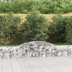 vidaXL Cestas de gaviones 3 uds forma de arco hierro 300x30x40/60 cm