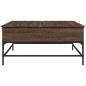 vidaXL Mesa de centro madera ingeniería metal roble marrón 95x95x45 cm