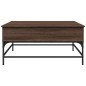 vidaXL Mesa de centro madera ingeniería metal roble marrón 95x95x45 cm