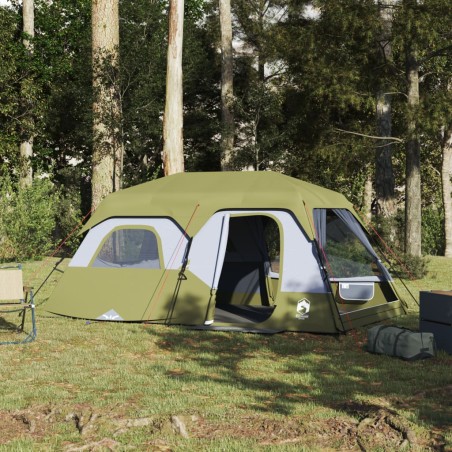 vidaXL Tienda de campaña 9 personas tela opaca impermeable verde