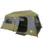 vidaXL Tienda de campaña 9 personas tela opaca impermeable verde