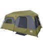 vidaXL Tienda de campaña 9 personas tela opaca impermeable verde
