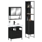 vidaXL Juego de muebles de baño 3 pzas madera contrachapada negro vidaXL Juego de muebles de baño 3 pzas madera contrachapada negro