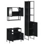 vidaXL Juego de muebles de baño 3 pzas madera contrachapada negro vidaXL Juego de muebles de baño 3 pzas madera contrachapada negro