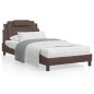 vidaXL Estructura cama con luces LED cuero sintético marrón 100x200 cm vidaXL Estructura cama con luces LED cuero sintético marrón 100x200 cm