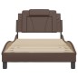vidaXL Estructura cama con luces LED cuero sintético marrón 100x200 cm vidaXL Estructura cama con luces LED cuero sintético marrón 100x200 cm