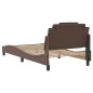 vidaXL Estructura cama con luces LED cuero sintético marrón 100x200 cm vidaXL Estructura cama con luces LED cuero sintético marrón 100x200 cm