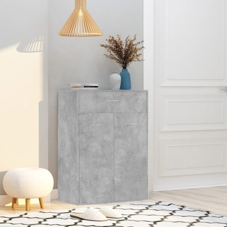 vidaXL Mueble zapatero de contrachapada gris hormigón 60x35x84 cm