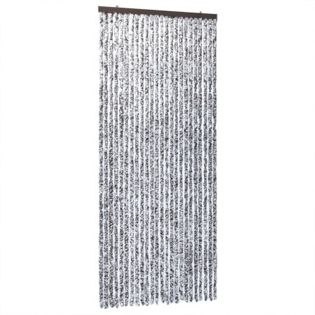 vidaXL Cortina antimoscas chenilla marrón y beige 100x230 cm