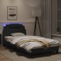 vidaXL Estructura cama con luces LED cuero sintético negro 100x200 cm