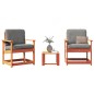 vidaXL Juego de muebles jardín 3 pzas madera maciza pino marrón cera vidaXL Juego de muebles jardín 3 pzas madera maciza pino marrón cera