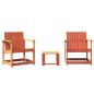 vidaXL Juego de muebles jardín 3 pzas madera maciza pino marrón cera vidaXL Juego de muebles jardín 3 pzas madera maciza pino marrón cera
