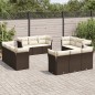 vidaXL Set de sofás de jardín y cojines 12 pzas ratán sintético marrón vidaXL Set de sofás de jardín y cojines 12 pzas ratán sintético marrón