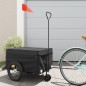 vidaXL Remolque para bicicleta hierro negro 45 kg