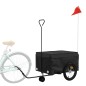 vidaXL Remolque para bicicleta hierro negro 45 kg