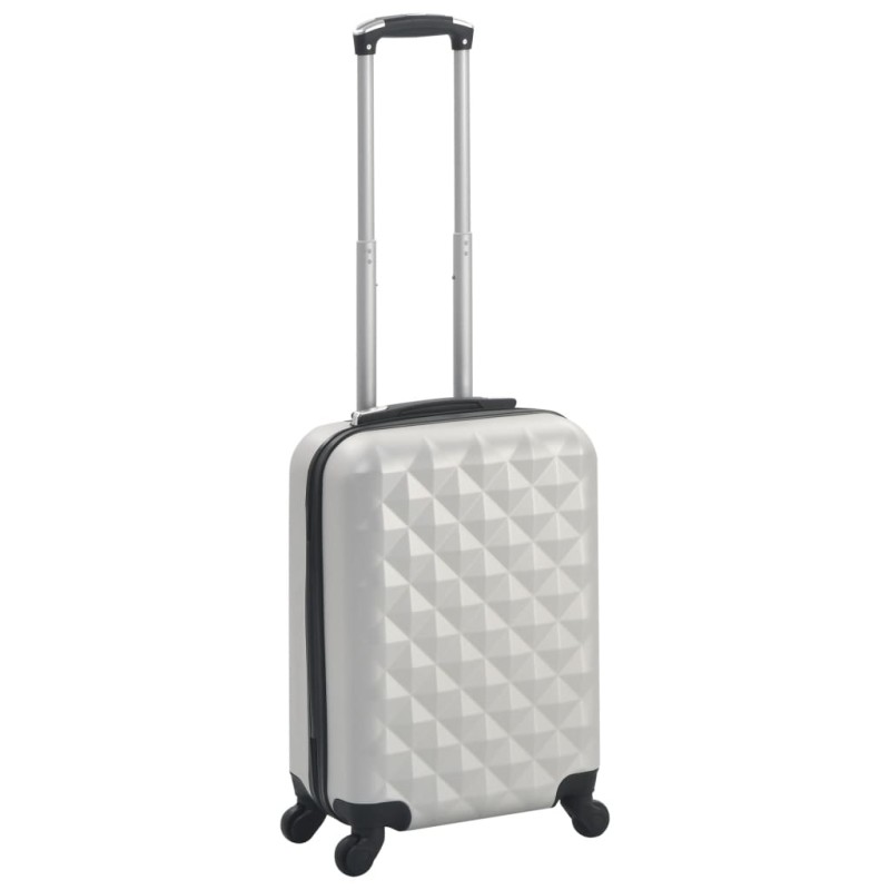 vidaXL Maleta con ruedas trolley rígida plateada brillante ABS vidaXL Maleta con ruedas trolley rígida plateada brillante ABS