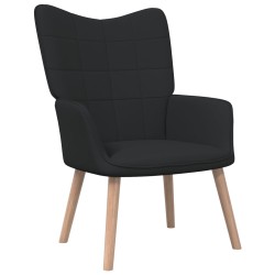 vidaXL Sillón de relax con reposapiés tela negro