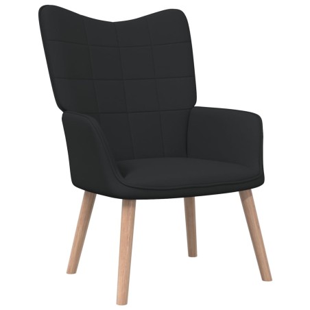 vidaXL Sillón de relax con reposapiés tela negro
