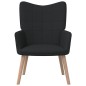 vidaXL Sillón de relax con reposapiés tela negro vidaXL Sillón de relax con reposapiés tela negro