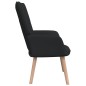 vidaXL Sillón de relax con reposapiés tela negro vidaXL Sillón de relax con reposapiés tela negro