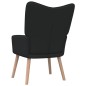 vidaXL Sillón de relax con reposapiés tela negro vidaXL Sillón de relax con reposapiés tela negro