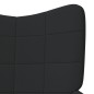 vidaXL Sillón de relax con reposapiés tela negro vidaXL Sillón de relax con reposapiés tela negro