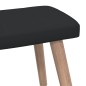 vidaXL Sillón de relax con reposapiés tela negro vidaXL Sillón de relax con reposapiés tela negro