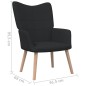 vidaXL Sillón de relax con reposapiés tela negro vidaXL Sillón de relax con reposapiés tela negro