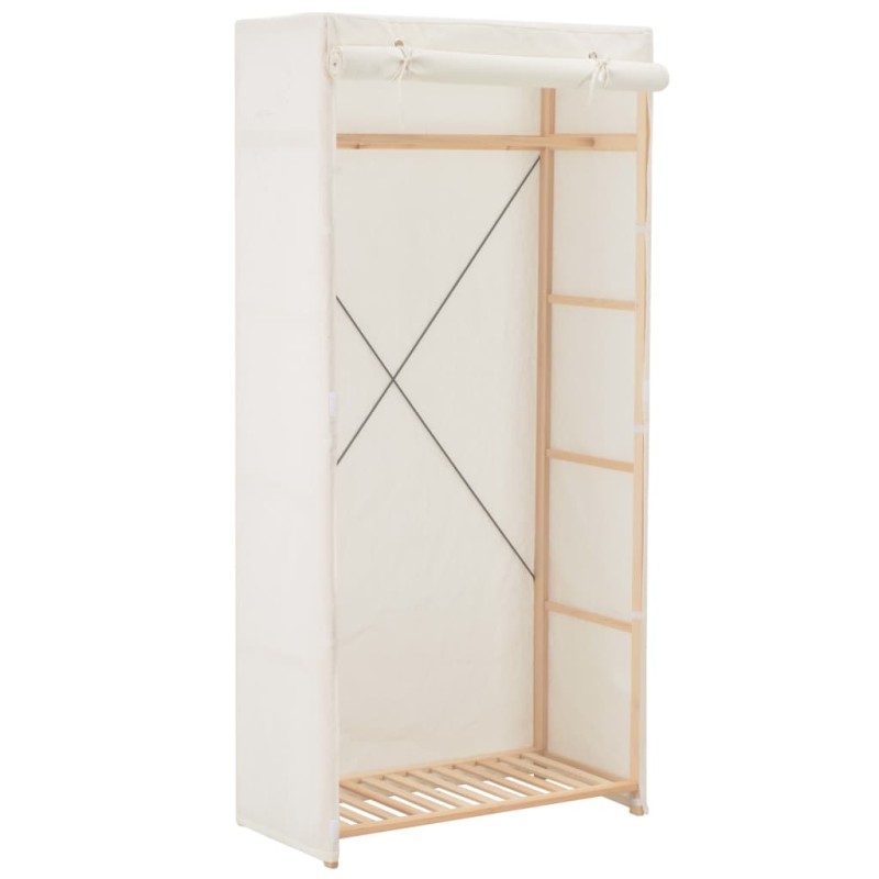 vidaXL Armario de tela blanco 79x40x170 cm 
