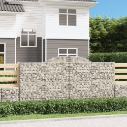 vidaXL Cestas de gaviones 3 uds forma de arco hierro 300x30x140/160 cm