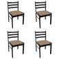 vidaXL Sillas de comedor 4 uds madera maciza caucho terciopelo marrón vidaXL Sillas de comedor 4 uds madera maciza caucho terciopelo marrón