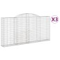 vidaXL Cestas de gaviones 3 uds forma de arco hierro 300x30x140/160 cm vidaXL Cestas de gaviones 3 uds forma de arco hierro 300x30x140/160 cm