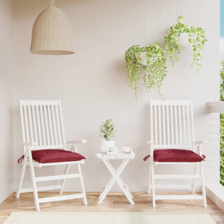 vidaXL Cojines silla de jardín 2 uds tela Oxford rojo tinto 50x50x7 cm