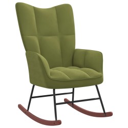 vidaXL Silla mecedora de terciopelo verde claro