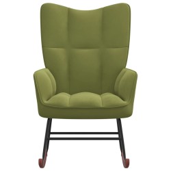 vidaXL Silla mecedora de terciopelo verde claro